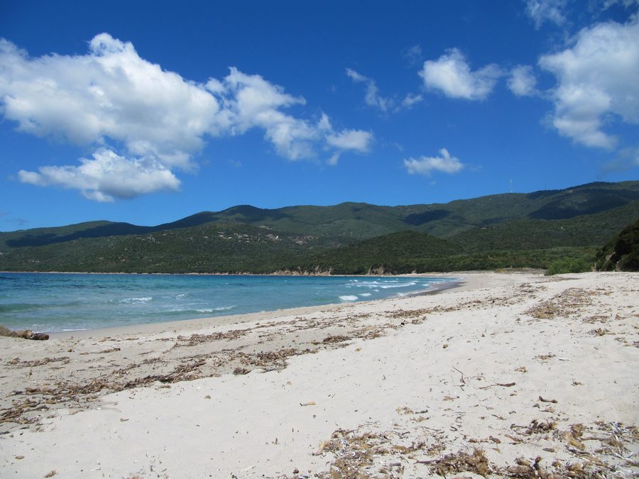 Baie de Cupabia et côte méditerranéenne sablonneuse en Corse-du-Sud