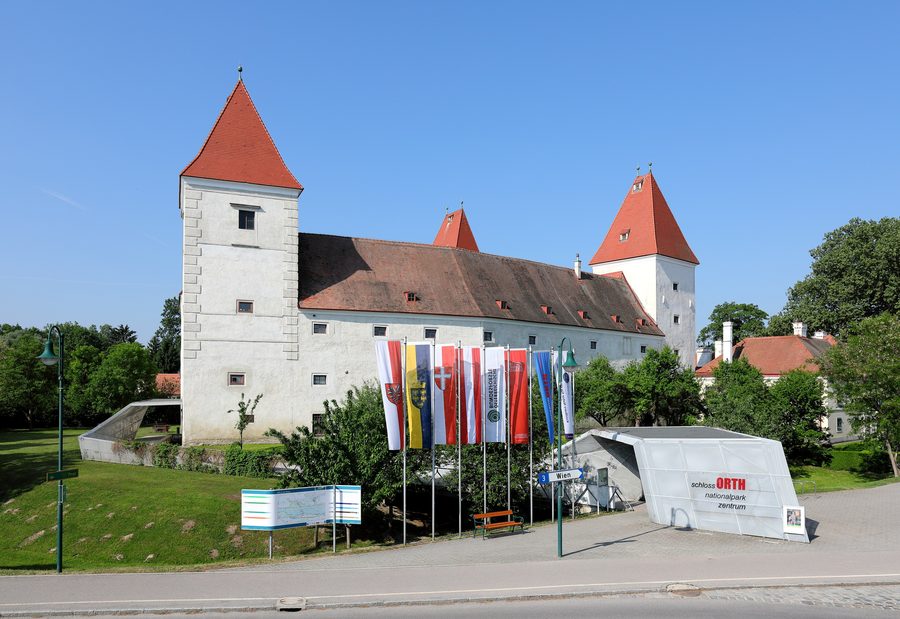 Château d’Orth à Orth an der Donau, qui sert de centre d’accueil du parc national Donau-Auen