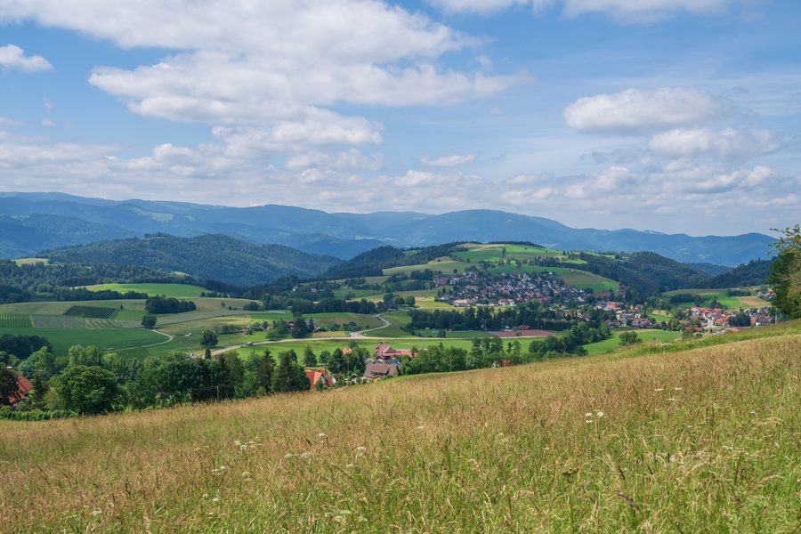 Vue de Sankt Peter dans le Hochschwarzwald au milieu du paysage de la Forêt-Noire