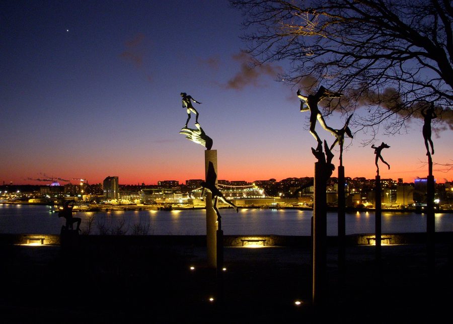 Millesgården avec sculptures et vue sur le port à Lidingö