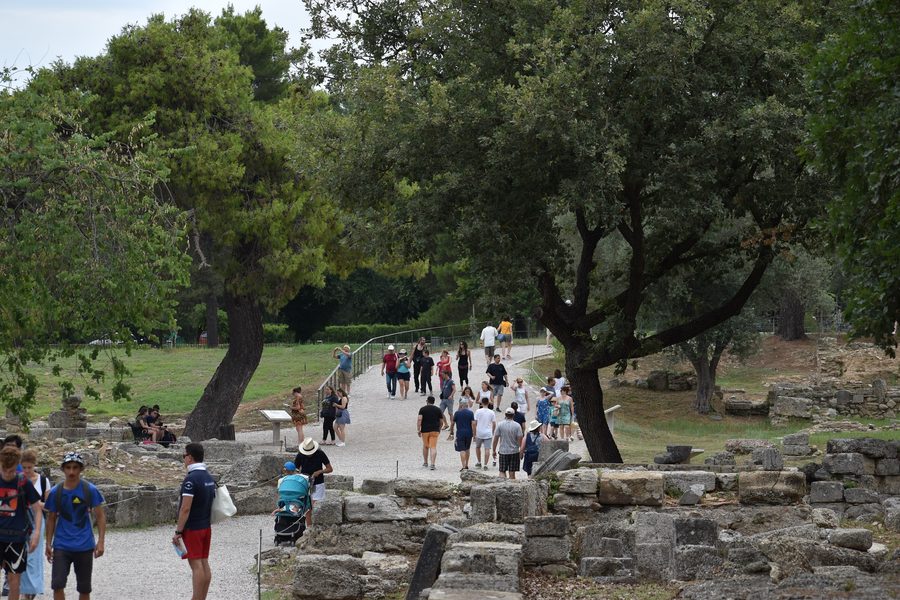 Ruines archéologiques de l’Ancienne Olympie sur le Péloponnèse grec