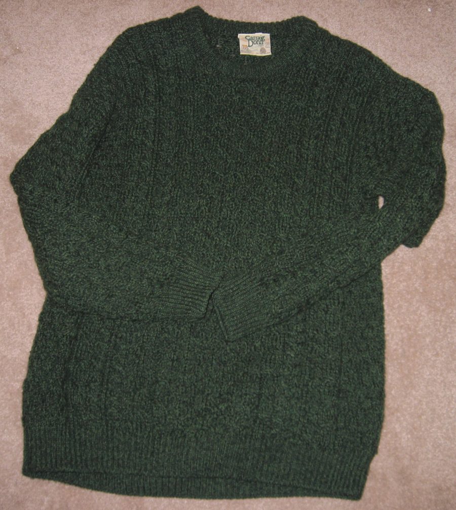 Pull Aran vert