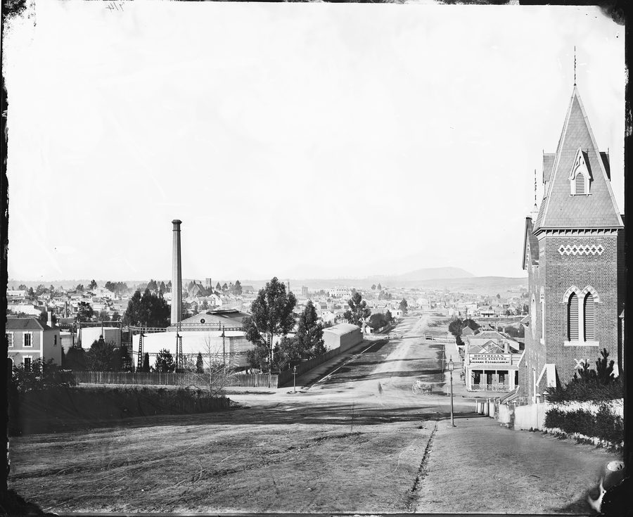 Vue historique de Dana Street à Ballarat en 1872