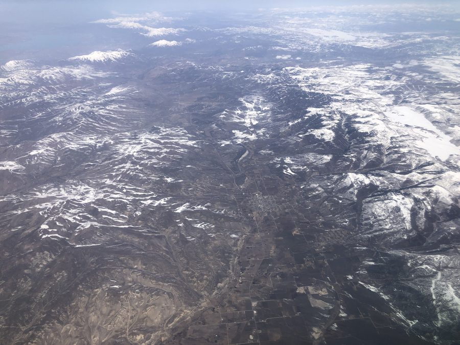 Vue aérienne du Sanpete Valley et des montagnes du comté de Sanpete