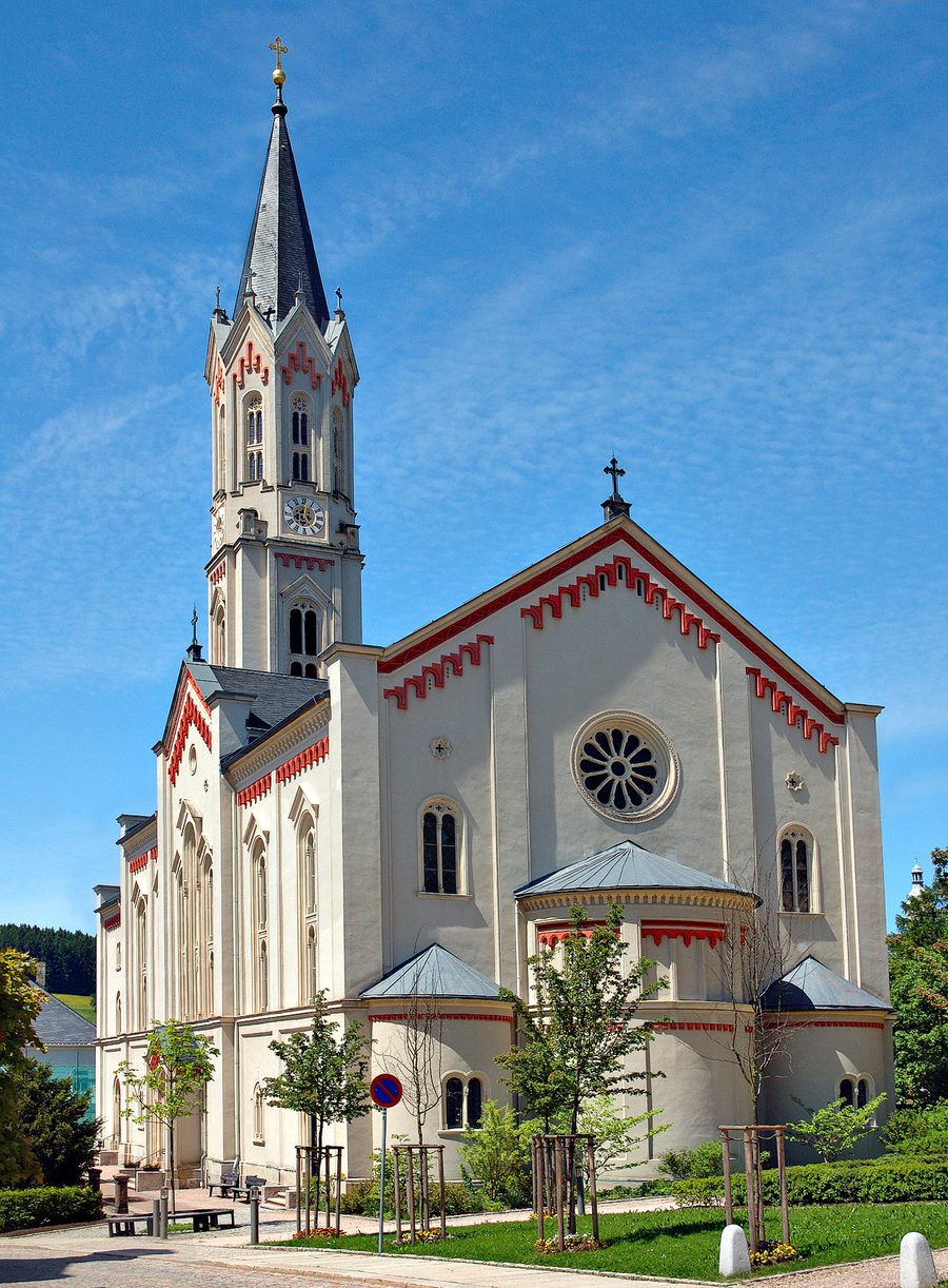 Église luthérienne à Eibenstock, Saxe, Allemagne