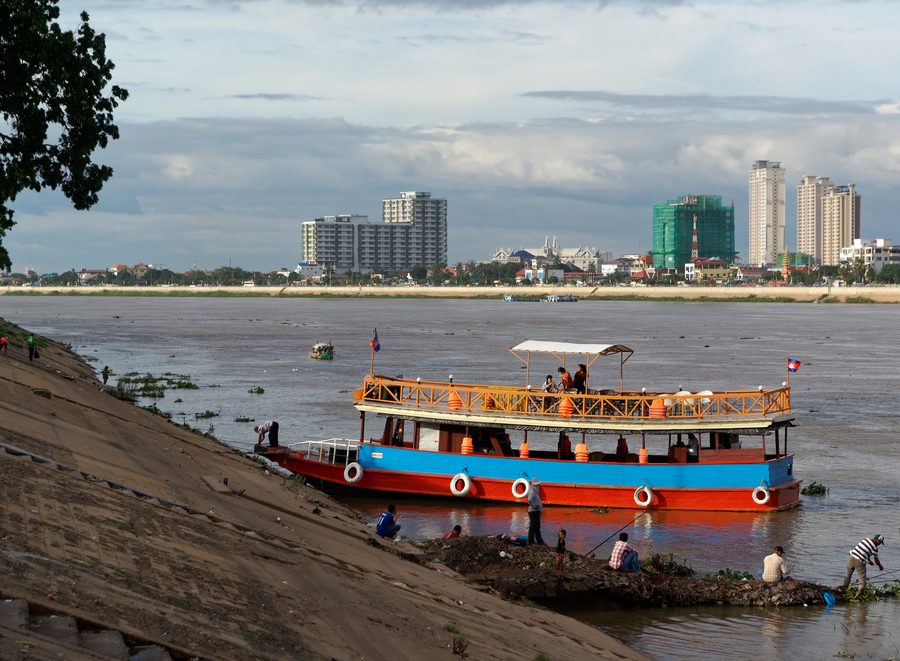 Le Mékong à Phnom Penh, Cambodge