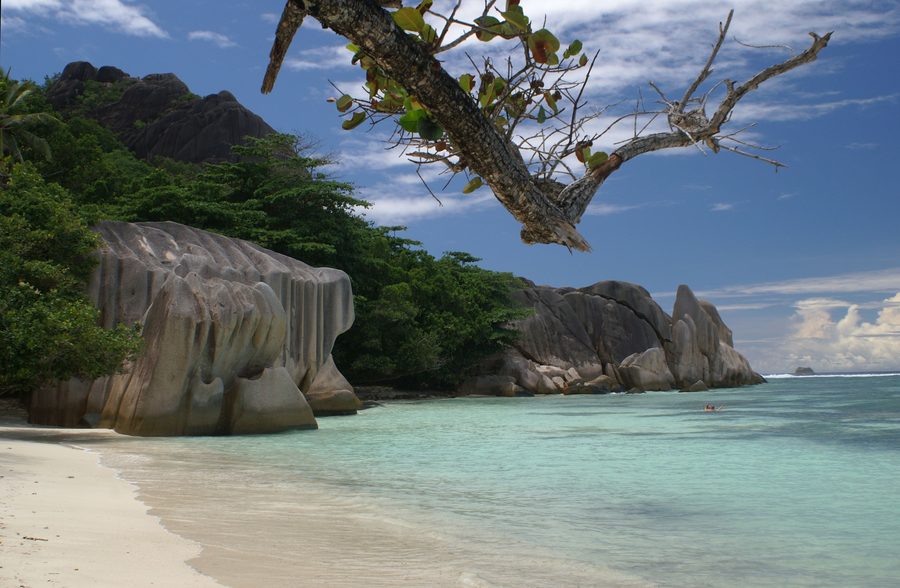 Rochers de granit à Anse Source d’Argent sur La Digue