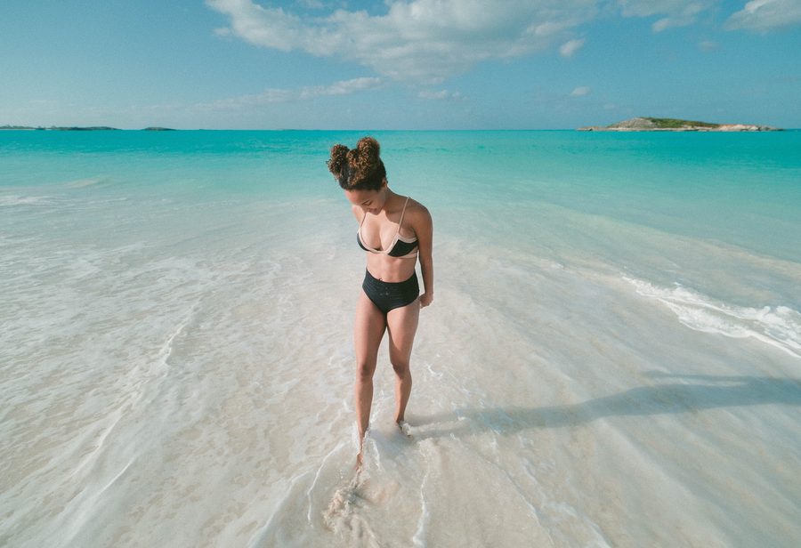Plage tropicale sur Great Exuma aux Bahamas