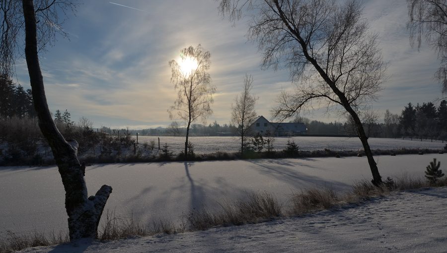 Paysage de lacs près de Silkeborg dans le Jutland central