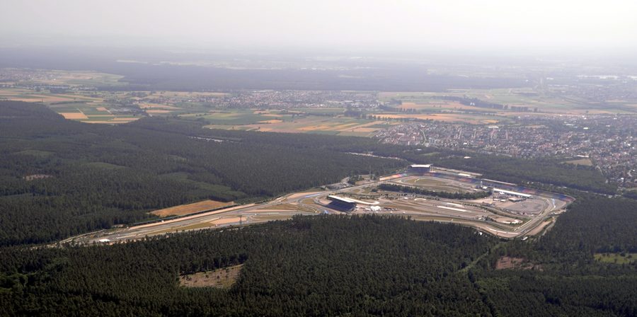 Vue aérienne du Hockenheimring dans le Bade-Wurtemberg