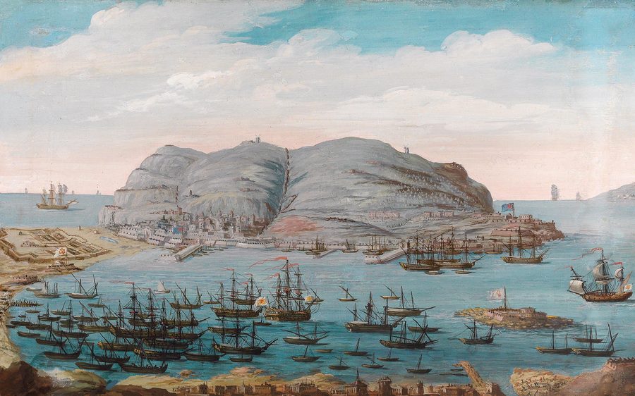 Vue sur le port de Gibraltar