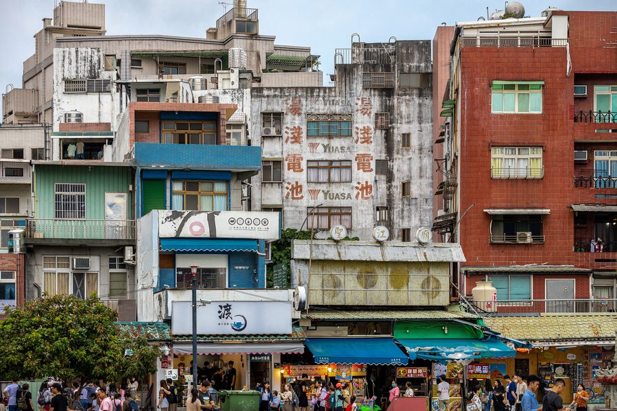 Bâtiments dans la rue historique de Tamsui