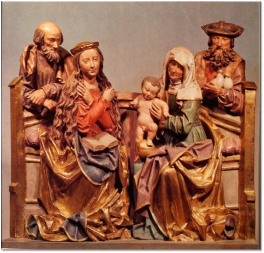 Sculpture sur bois historique sur l’arc du chœur droit de l’église Saint-Nicolas à Veringenstadt