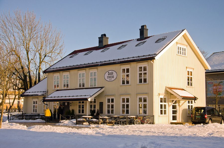 Ancienne gare de Sande, qui appartenait au Vestfoldbanen