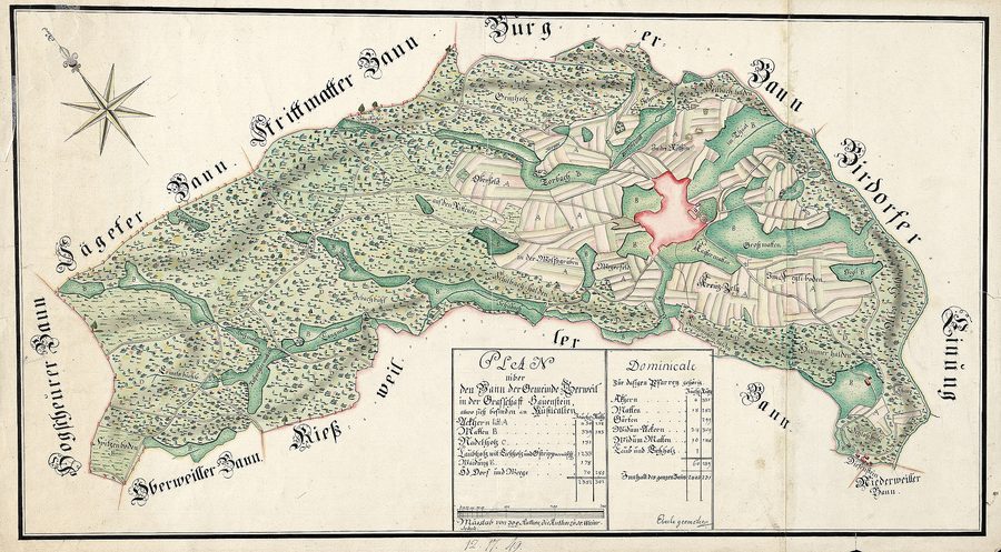 Plan historique de la ban de la commune de Gerweil dans le comté de Hauenstein