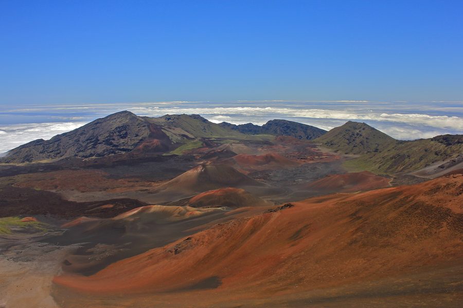 Paysage volcanique dans le parc national Haleakalā à Maui