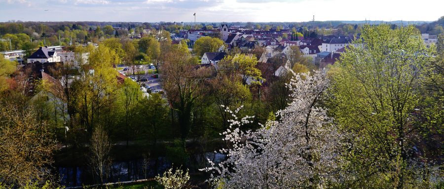 Vue du Domberg sur Freising en Bavière