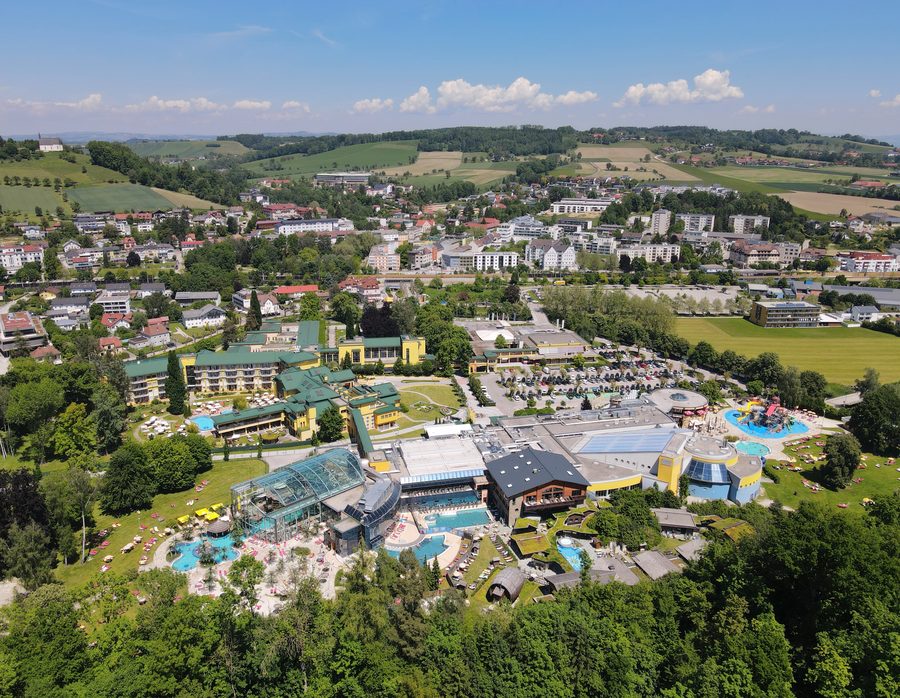Vue aérienne de l’EurothermenResort de Bad Schallerbach