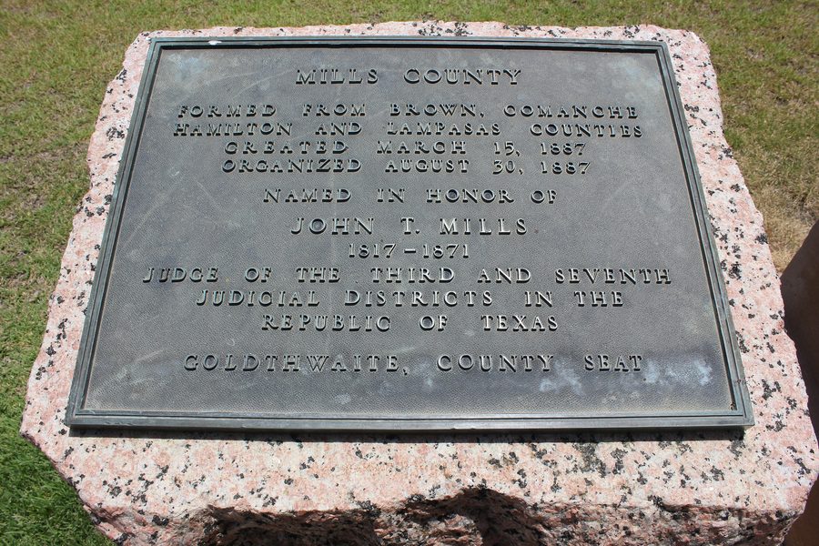 Repère historique du comté de Mills à Goldthwaite, Texas