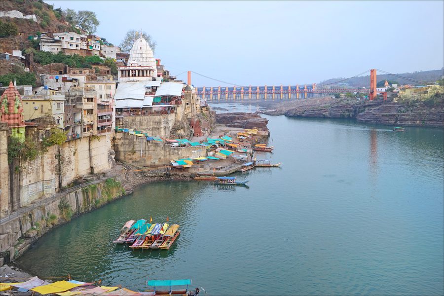 La Narmada à Omkareshwar au Madhya Pradesh