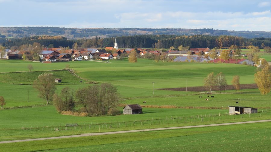 Erisried dans la commune de Stetten, dans l’arrondissement de l’Unterallgäu, vue du sud-est