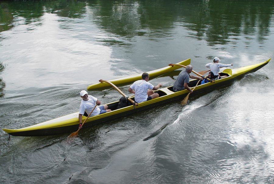 Canoë à balancier sur l’Alz près de Truchtlaching