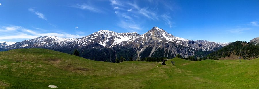 Panorama près d’Alp da Munt et de Minschuns dans le Val Müstair