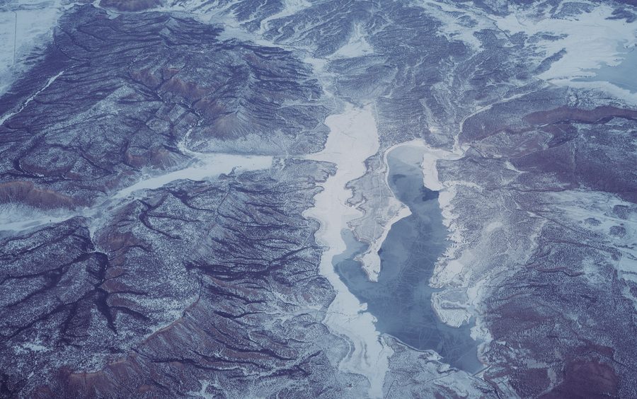 Paysage avec le réservoir El Vado dans le comté de Rio Arriba, Nouveau-Mexique