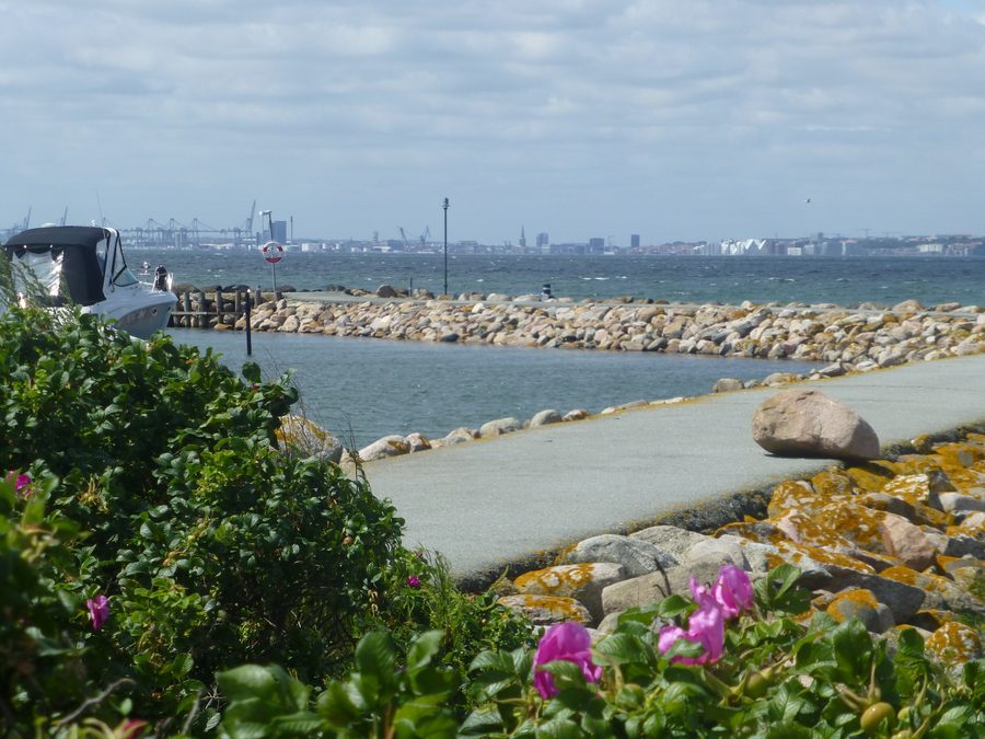 Aarhus vue depuis le port de plaisance près de Skødshoved Bro
