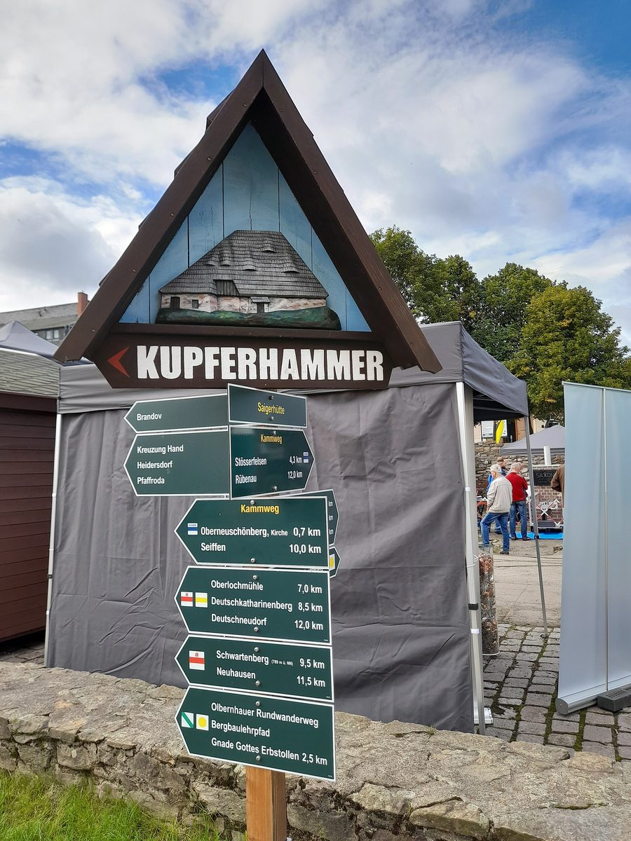 Panneau indicateur au Kupferhammer de la Saigerhütte Grünthal