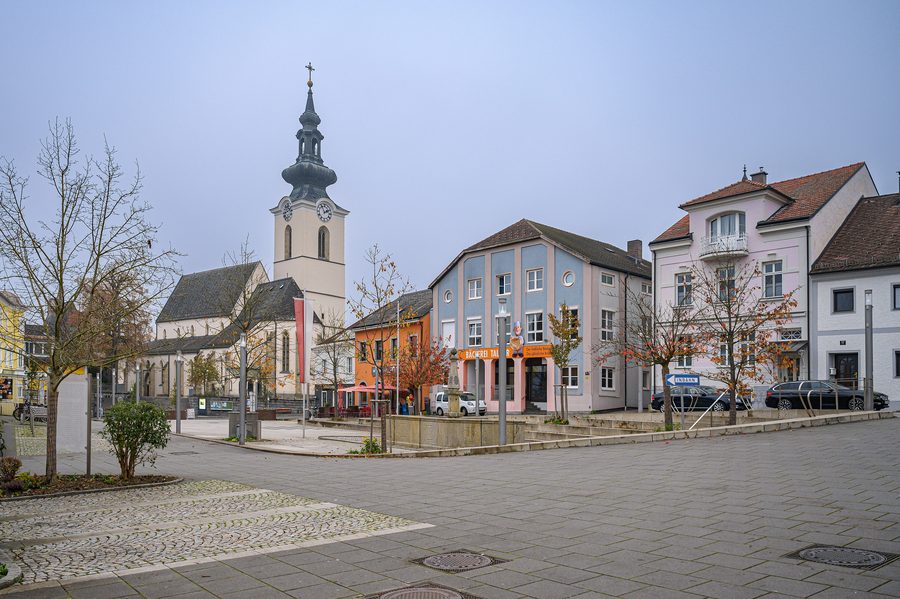 Place du marché pavée de Gallneukirchen