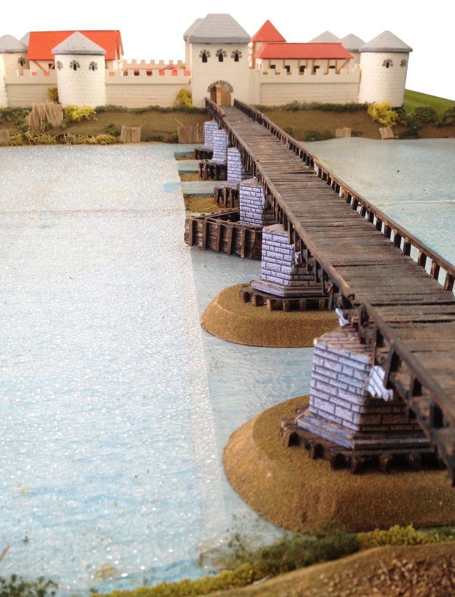 Maquette d’un pont romain au musée Ceuclum à Cuijk