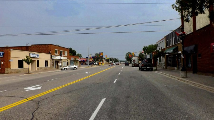 La Main Street d’Espanola dans le district de Sudbury.